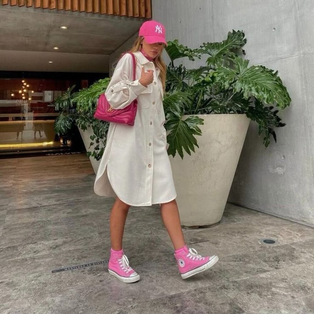 Converse Chuck Taylor All Star Lift Platform Sneakers - Pink - Size 9 - Picture 8 of 9